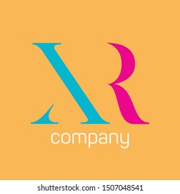 XR company logo design. Monogram letters X and R. 