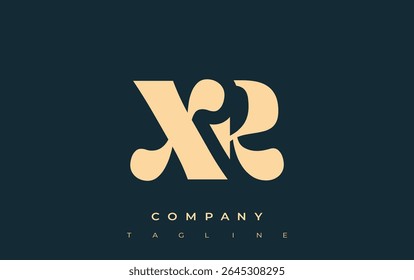 XR Creative Abstract Typography Logo Design. Elegant logo combining bold typography and creative shapes, ideal for branding and identity solutions.