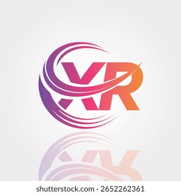 Logotipo del monograma del remolino del gradiente creativo de XR – diseño Abstractas moderno de la marca de la letra para la marca del Profesional y la identidad digital