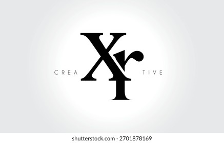 XR  Elegant Serif Monogram Logo – Luxury Lowercase Typographic Lettermark for Modern Branding