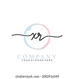 XR handwriting initial logo vector logo template with brush