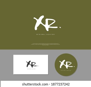 XR Erstmalige Handschrift oder handgeschriebenes Logo für die Identität. Logo mit Unterschrift und handgezeichnet.