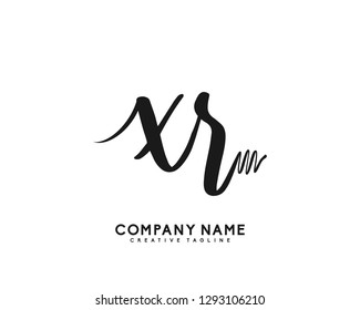 XR Initial Handwriting Logo Template Vector