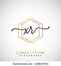 XR Initial Handwriting logo template vector