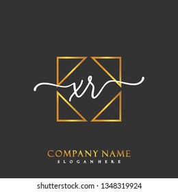XR Initial Handwriting logo template vector