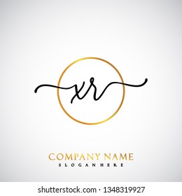XR Initial Handwriting logo template vector