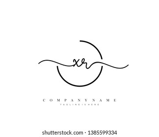 XR initial handwriting logo template vector