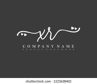 XR Initial handwriting logo vector