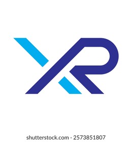 XR initial logo with blue swoosh design.