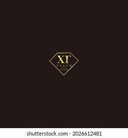 XR Logo inicial diamante de lujo ilustración de boda