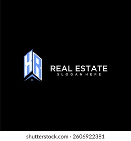 XR initial monogram building and roof logo for real estate