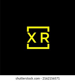 XR initial monogram logo with square style design