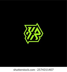 XR letter cool and dynamic monogram esport gaming initial logo design concept