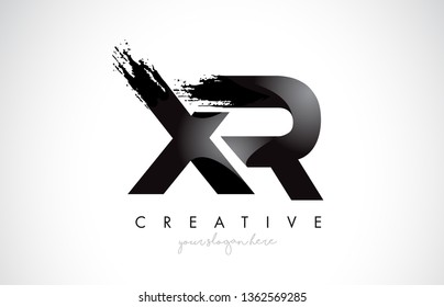 XR Letter Design with Brush Stroke and Modern 3D Look Vector Illustration.