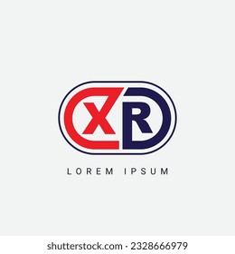 XR Letter Initial Logo Design, Vector Template