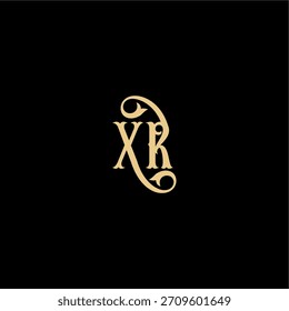XR Buchstabe anfängliches königliches Konzept Barock Stil Design Monogramm modernes Logo
