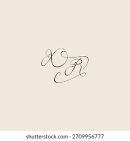 XR letter initial royal design minimalist style curve monogram elegant concept logo