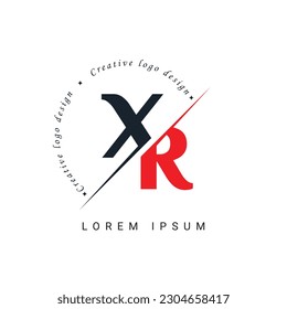 XR Letter Logo Design mit einer kreativen Schnitt. Kreatives Logo-Design