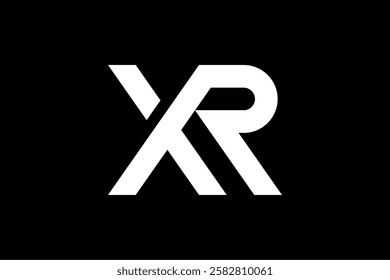 XR letter logo design, geometric, monogram, icon, symbol, initial. Combination of X and R letter with modern, sporty looks. Suitable for apparel, clothing line, sporty wear, architecture studio brand.