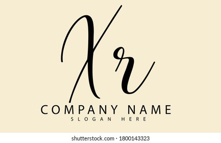 Diseño de logotipo de letra Xr, diseño de plantilla de logotipo XZ inicial vectorial