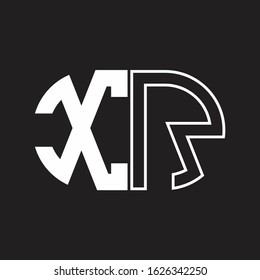 XR Letter logo monogram with oval shape negative space design template