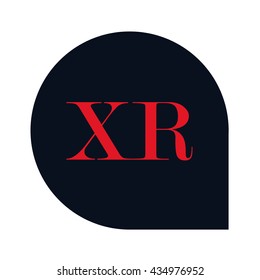 XR Letter red , Abstract black background logo, Design identity in shape, Alphabet letter