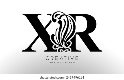 XR Letter Royal Luxury Logo template in vector art for Restaurant, Royalty, Boutique, Cafe, Hotel, Heraldic, Jewelry and Fashion.