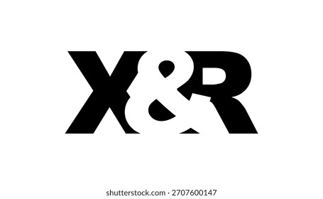 Diseño del logotipo de XR en estilo audaz. Símbolo de identidad blanco y negro. Emblema de tipografía moderna. Icono de marca Corporativa. Mínima Plantilla de negocio.