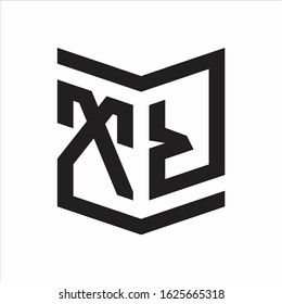 XR Logo Emblem Monogram With Shield Style Design Template Isolated On white Background