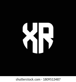 xr logo monogram with circular shape shield design template