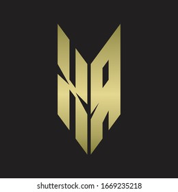 Monograma con logotipo XR con estilo de emblema aislado con colores dorados