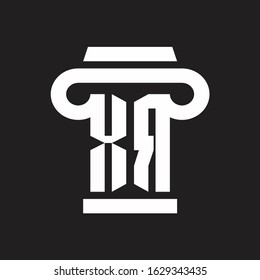XR Logo monogram with pillar style design template