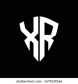 XR logo monogram with shield shape design template