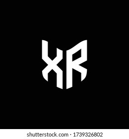 xr logo monogram with shield shape design template
