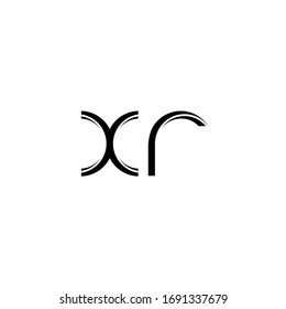 XR Logo monogram with slice rounded modern design template isolated on white background