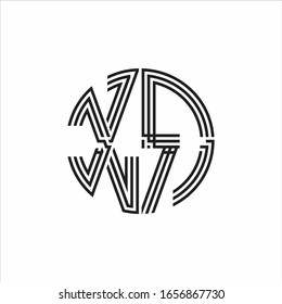 XR Logo monogram triple ribbon style line design template isolated on white background