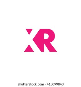 XR Logo. Vector Graphic Branding Letter Element. White Background