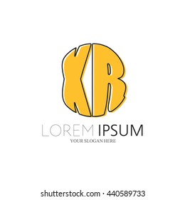 XR Logo. Vector Graphic Sphere Branding Letter Element. White Background