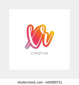 XR logo, vector. Useful as branding, app icon, alphabet combination, clip-art.