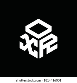 Logotipo de monograma XR con 3 plantillas de diseño de estilo de cubo aisladas en fondo negro
