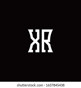 XR monogram logo with curved side style design template