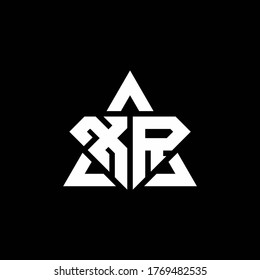 XR monogram logo with diamond shape and triangle outline design template