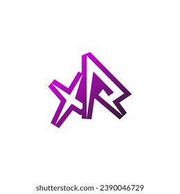Soporte inicial del logotipo del emblema XR Premium y concepto de diseño de juegos