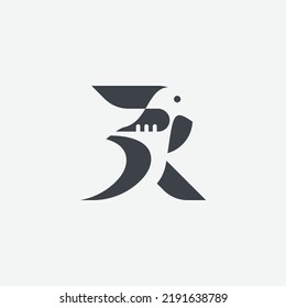 XR or RX Bird letter logo. Suitable for any industry, especially those related to birds.