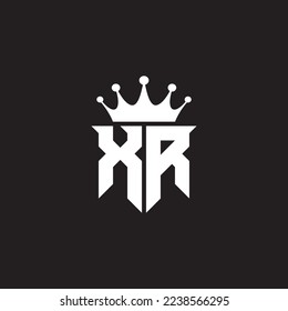 XR or RX logo monogram symbol shield with crown shape design vector