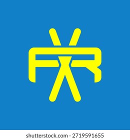 Logotipos de monogramas XR o RX superpuestos.	