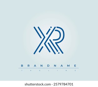 XR Technology Letter Logo Template. This tech letter logo is a graphic mark that uses letters to represent a technology company.