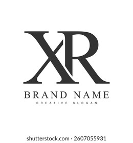XR trendy logotype template. Initial letter x and r classic font style. Creative logo for company name or identity. Vector illustration.