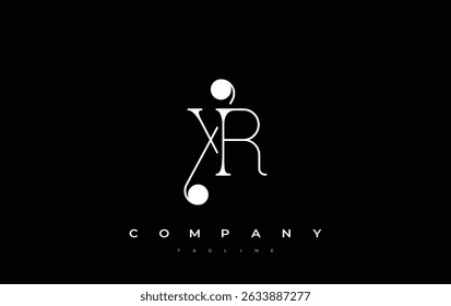 XR Typography Logo Design. Stylish monogram design depiction featuring the letters X and R combined in an artistic signature style, delivering a unique and creative visual representation.