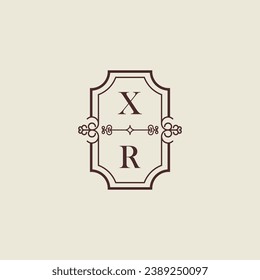 XR vintage wedding initial logo in high quality professional design that will print well across any print media